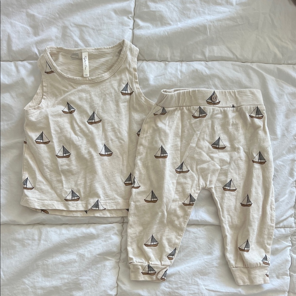 Rylee + Cru Sailboat Print Set - Cream